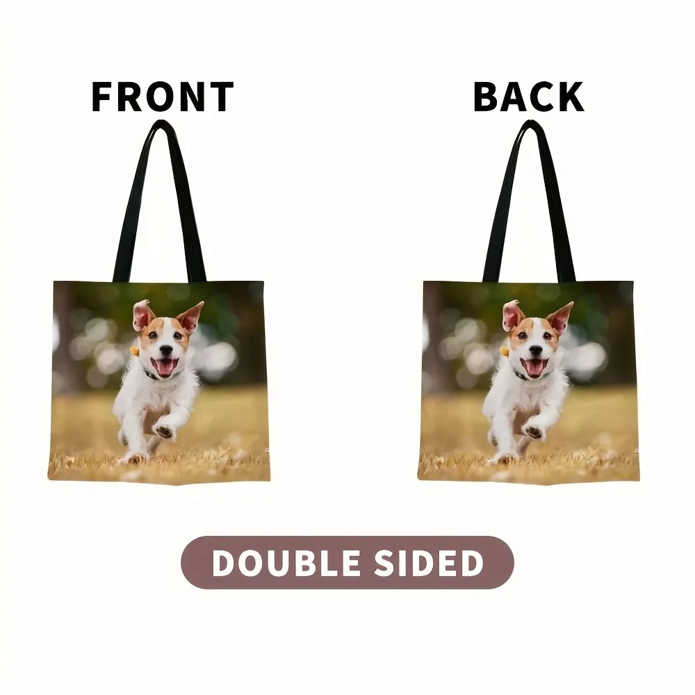 Chic Christmas Gift Custom Shopping Bag Upload Images Customized Tote Bag Pictures Reusable Grocery Bag Shoulder Storage Pouch