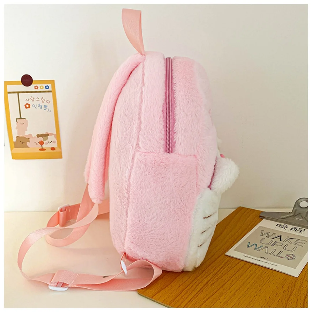 Sanrio Cartoon Lovely Hello Kitty Plush Backpack Cinnamoroll Kuromi Girl Heart Large Capacity My Melody Shoulders Bag Christmas