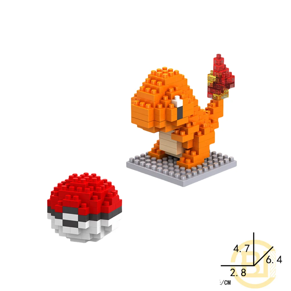 Pokémon Gengar Charmander Snorlax Squirtle Bulbasaur Particle Building Block Toy Mini Desktop Ornament Room Decoration Christmas