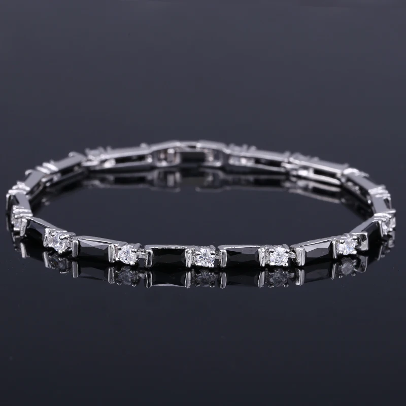 CWWZircons Fashion CZ Charm Lovely Red Green Blue Austrian Crystal Tennis Bracelets for Women Christmas New Year Gift CB087