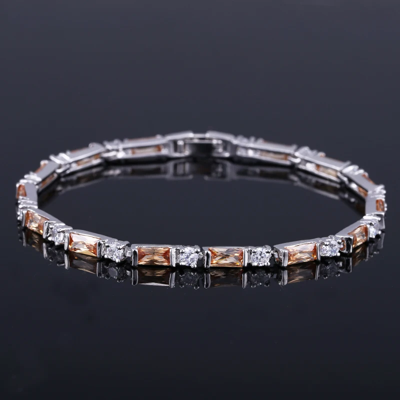 CWWZircons Fashion CZ Charm Lovely Red Green Blue Austrian Crystal Tennis Bracelets for Women Christmas New Year Gift CB087