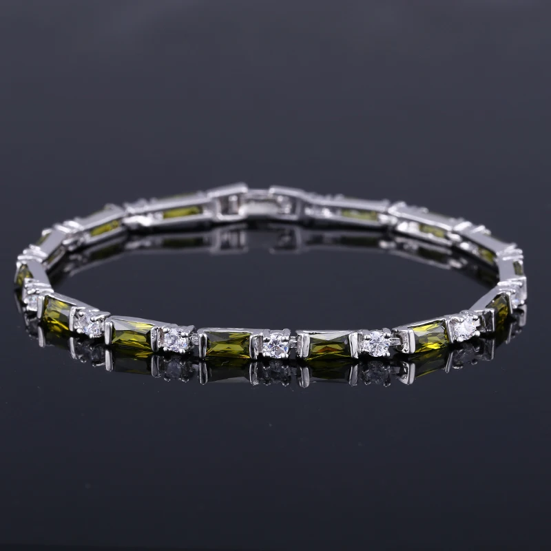 CWWZircons Fashion CZ Charm Lovely Red Green Blue Austrian Crystal Tennis Bracelets for Women Christmas New Year Gift CB087