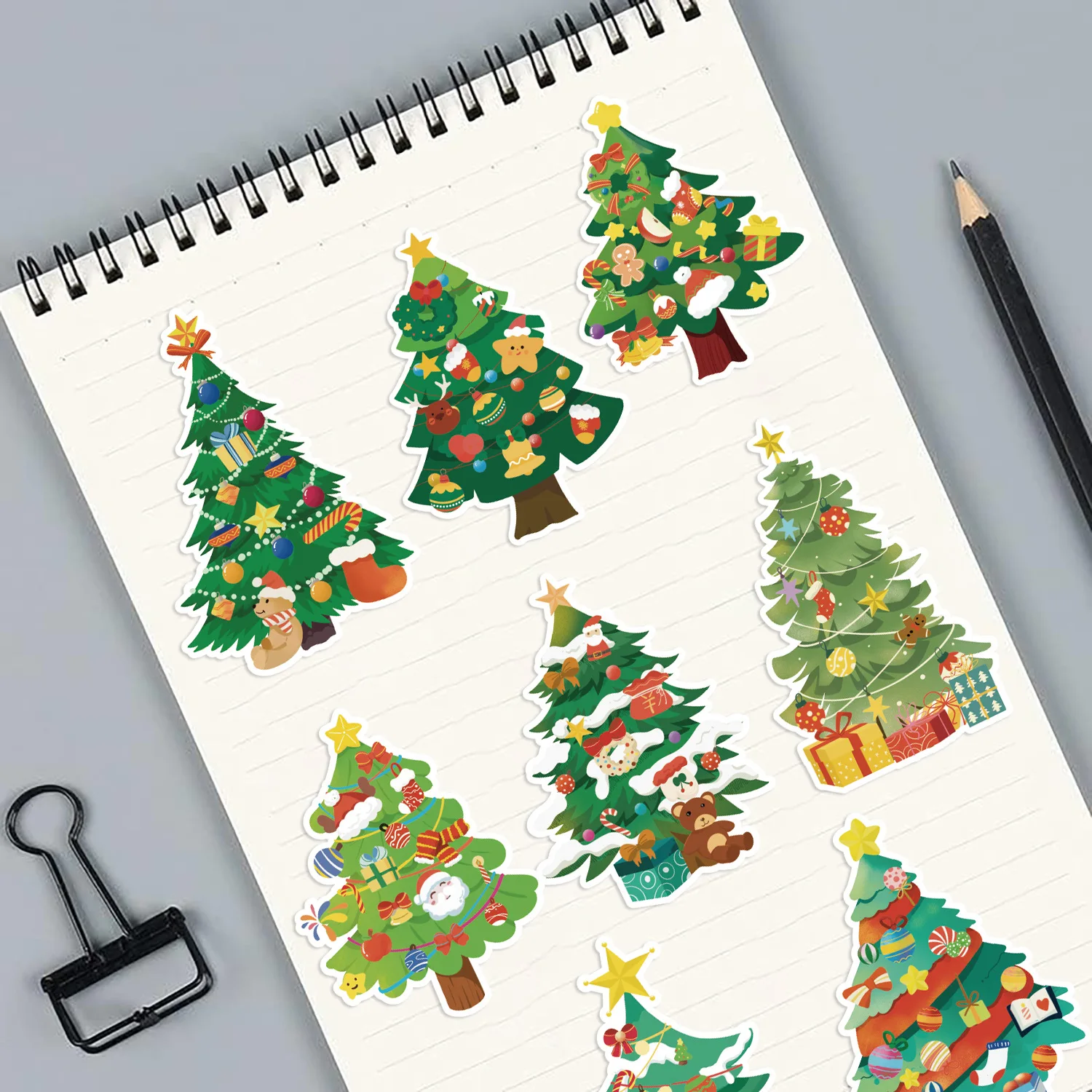 8/16/24PCS Puzzle Stickers Christmas Tree Make a Face Stickers DIY Handicrafts Waterproof Stationery Stickers