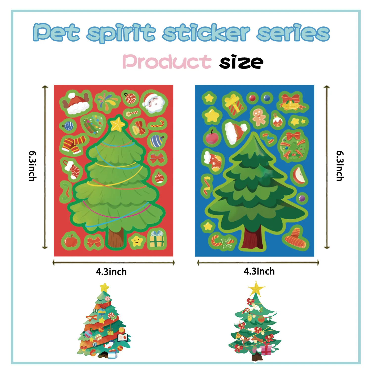 8/16/24PCS Puzzle Stickers Christmas Tree Make a Face Stickers DIY Handicrafts Waterproof Stationery Stickers