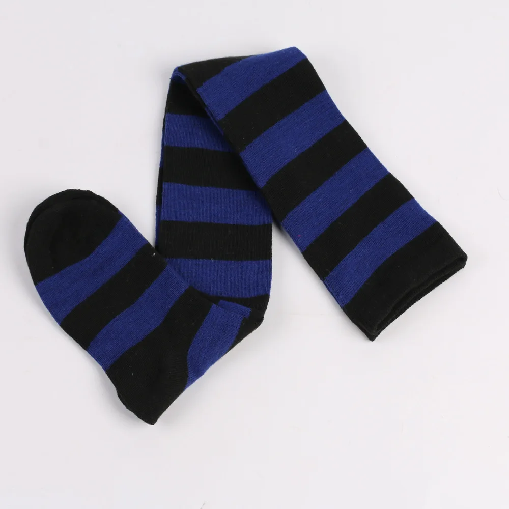 Wide Striped Stockings Women Over Knee High Long Socks Christmas Halloween Cosplay Anime Performance Party Gifts Socks Colorful