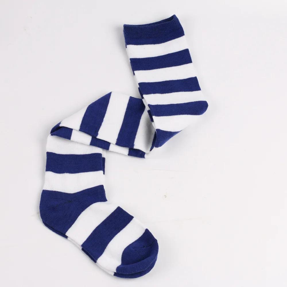 Wide Striped Stockings Women Over Knee High Long Socks Christmas Halloween Cosplay Anime Performance Party Gifts Socks Colorful
