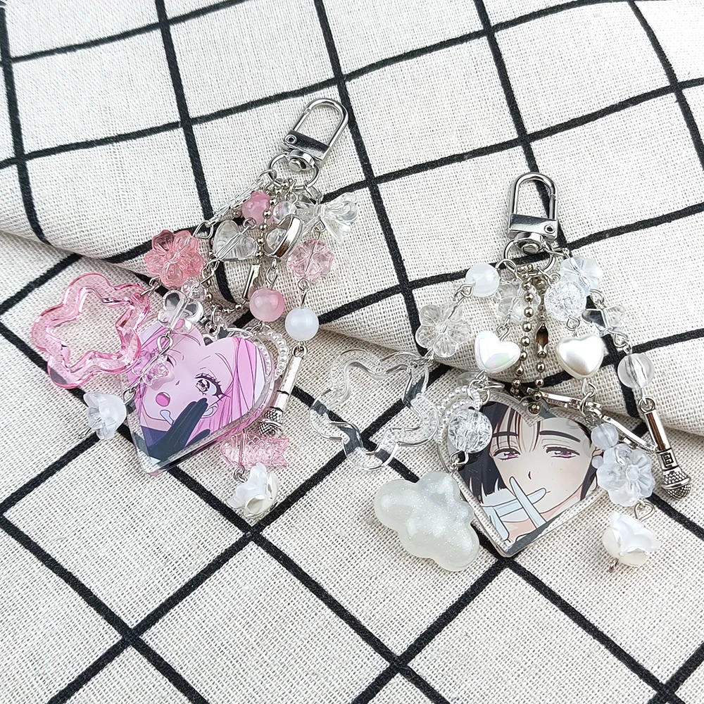 Acrylic Key Chain For Q-Version Heart Ornaments Alien Stage Same Style Mizi And Sua Keychains Accessory Christmas Gifts