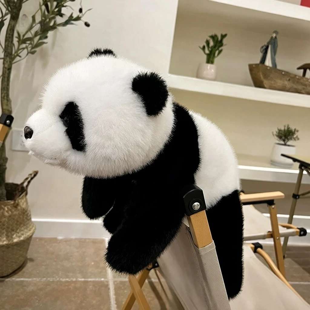30cm Cute Panda Plush Toy Realistic Weighted Stuffed Animal Panda Soft Doll Hugging Companion Toy Child Birthday Christmas