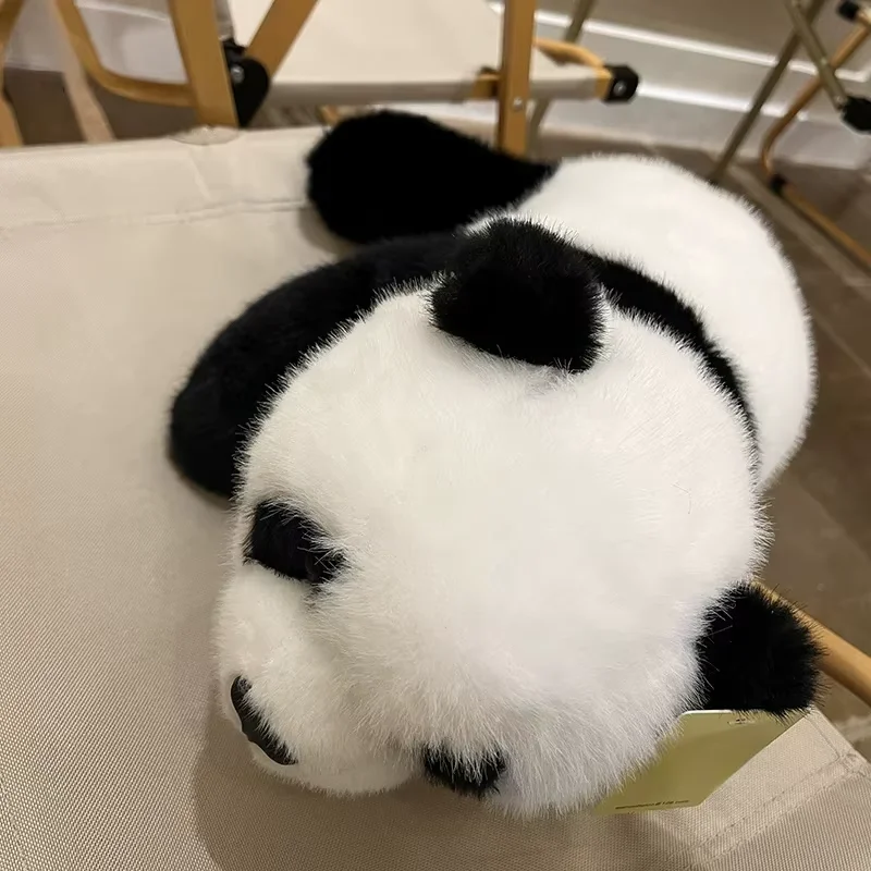 30cm Cute Panda Plush Toy Realistic Weighted Stuffed Animal Panda Soft Doll Hugging Companion Toy Child Birthday Christmas