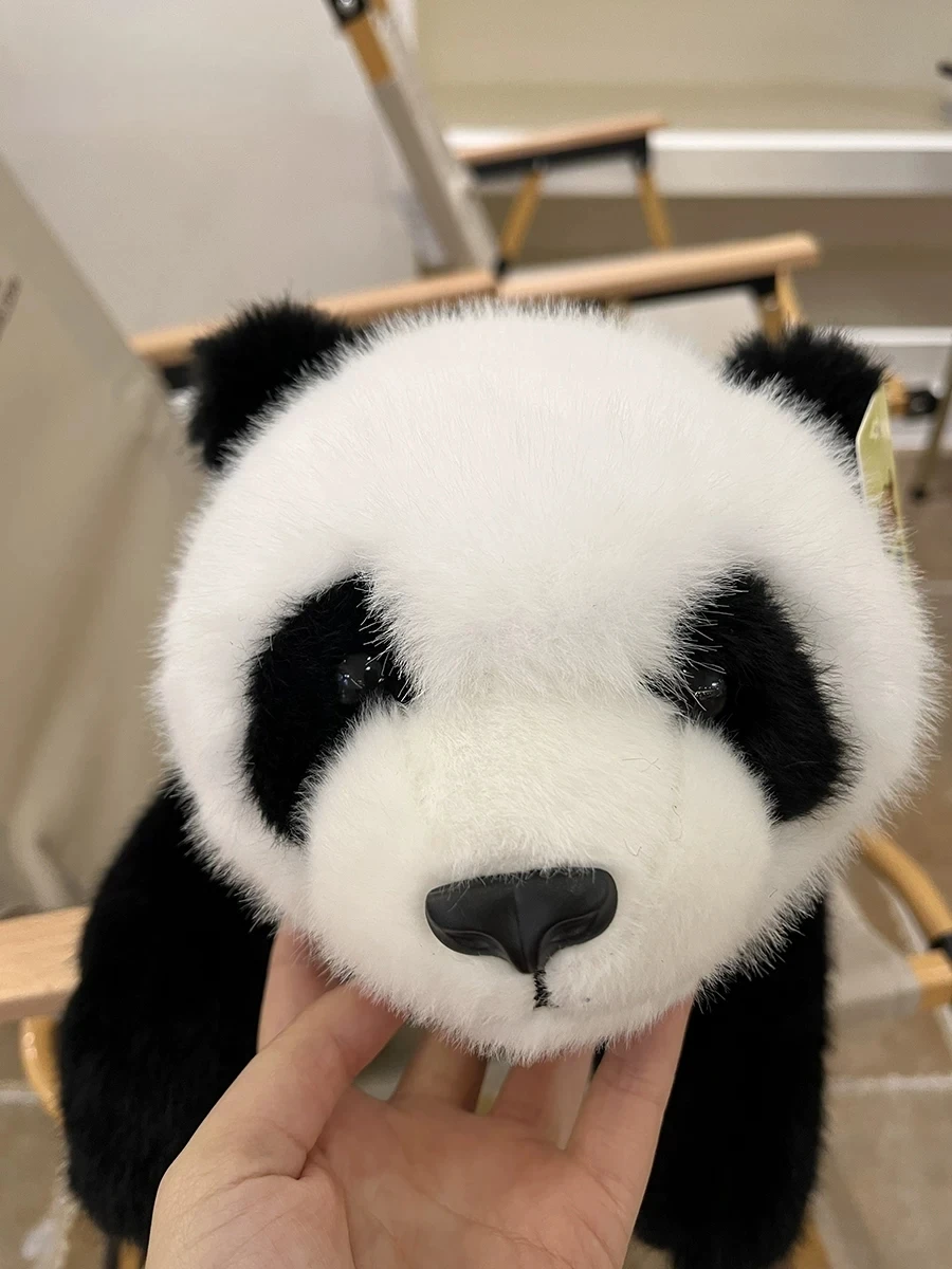 30cm Cute Panda Plush Toy Realistic Weighted Stuffed Animal Panda Soft Doll Hugging Companion Toy Child Birthday Christmas