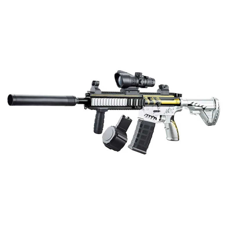 M416 Classic Manual Pull-Up Mode Gel Ball Toy Gun with Elastic Gel for Boys Outdoor Play Holiday Christmas Gift