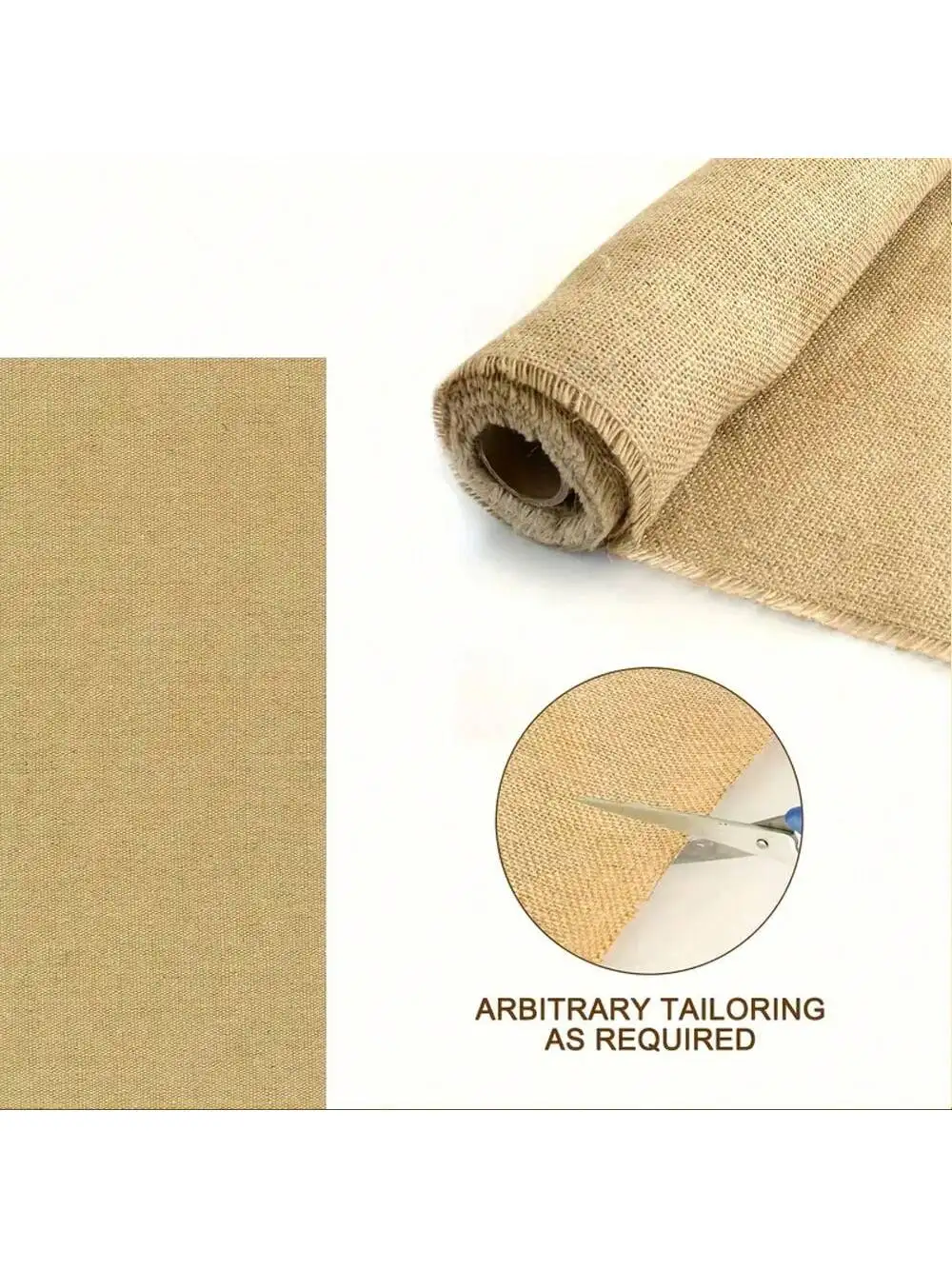 Natural Burlap Jute Sack Linen Cloth Fabric For DIY Hand Work Storage Bags Christmas Home Decoration