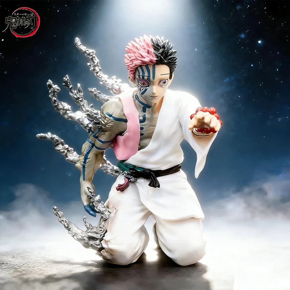 In Stock 14cm Anime Demon Slayer Akaza Hakuji Figure Model Desktop Ornament Toy Collectible pvc Model Birthday Christmas Gift