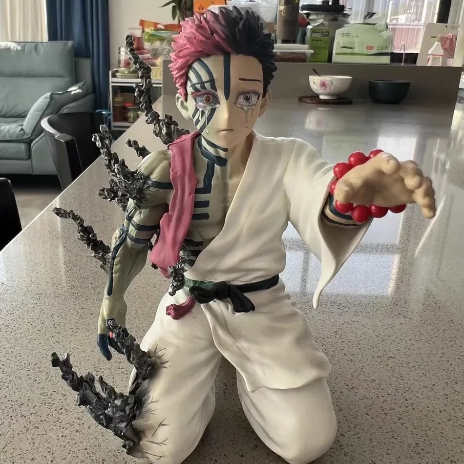 In Stock 14cm Anime Demon Slayer Akaza Hakuji Figure Model Desktop Ornament Toy Collectible pvc Model Birthday Christmas Gift