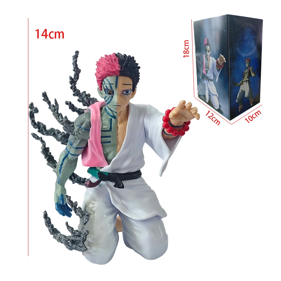 In Stock 14cm Anime Demon Slayer Akaza Hakuji Figure Model Desktop Ornament Toy Collectible pvc Model Birthday Christmas Gift