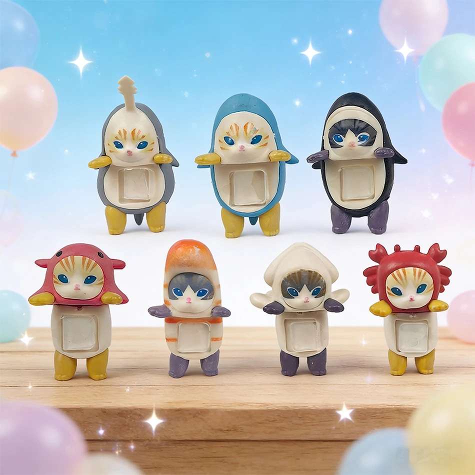 2026Best seller Shark Cat Blind Box Mini Figure Party Series Blind Box Trendy Play Decoration Creative Birthday Christmas Gifts