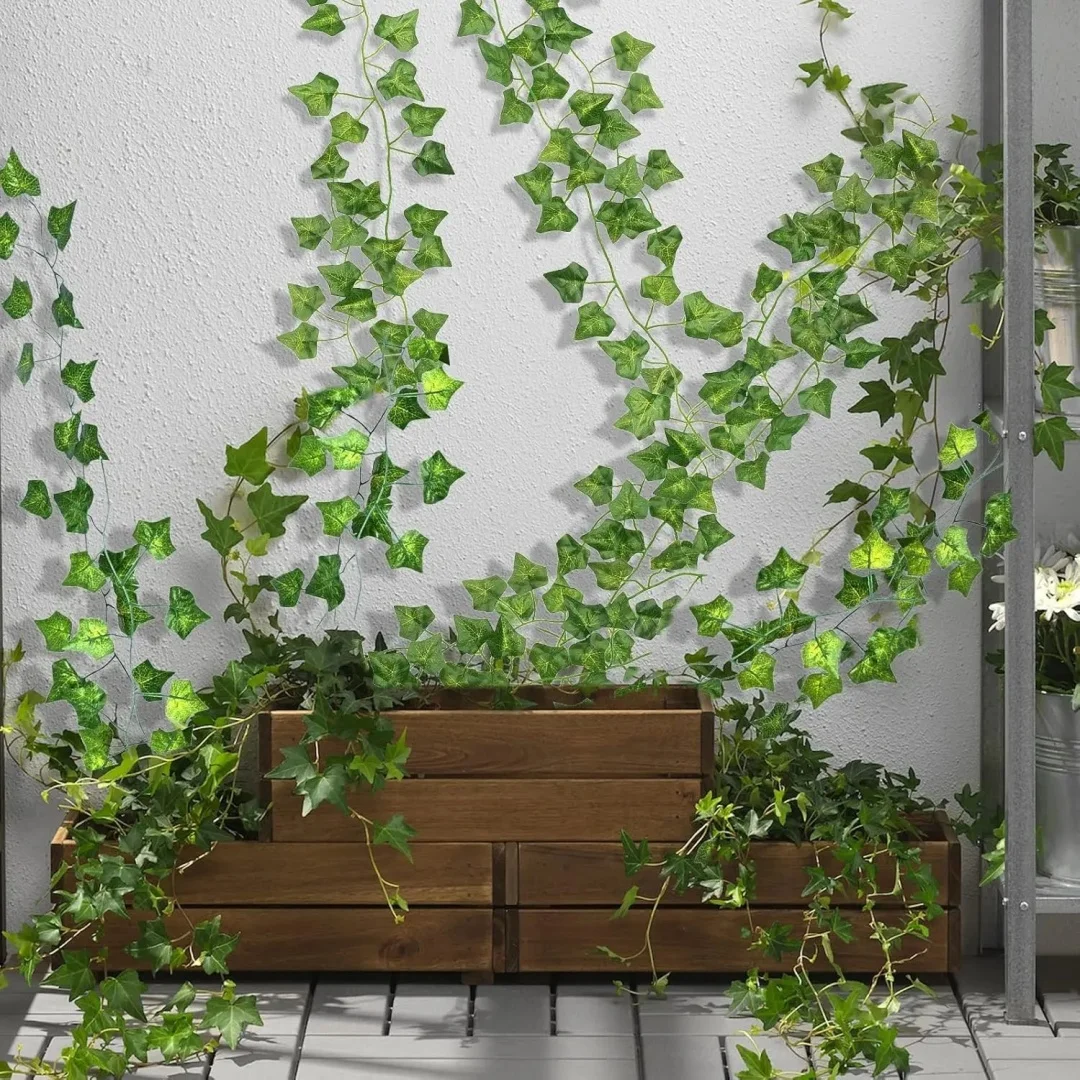 Artificial Ivy Vine Maple Leaves Hanging Garland Fake Plants Green Leaf Rattan for Christmas Wedding Party Home Decor