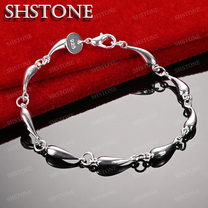 18K Gold Full Water Droplet Bracelets For Woman 925 Sterling Silver Chain Bracelets Fashion Party Wedding Jewelry Christmas Gift