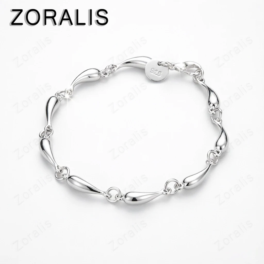 18K Gold Full Water Droplet Bracelets For Woman 925 Sterling Silver Chain Bracelets Fashion Party Wedding Jewelry Christmas Gift