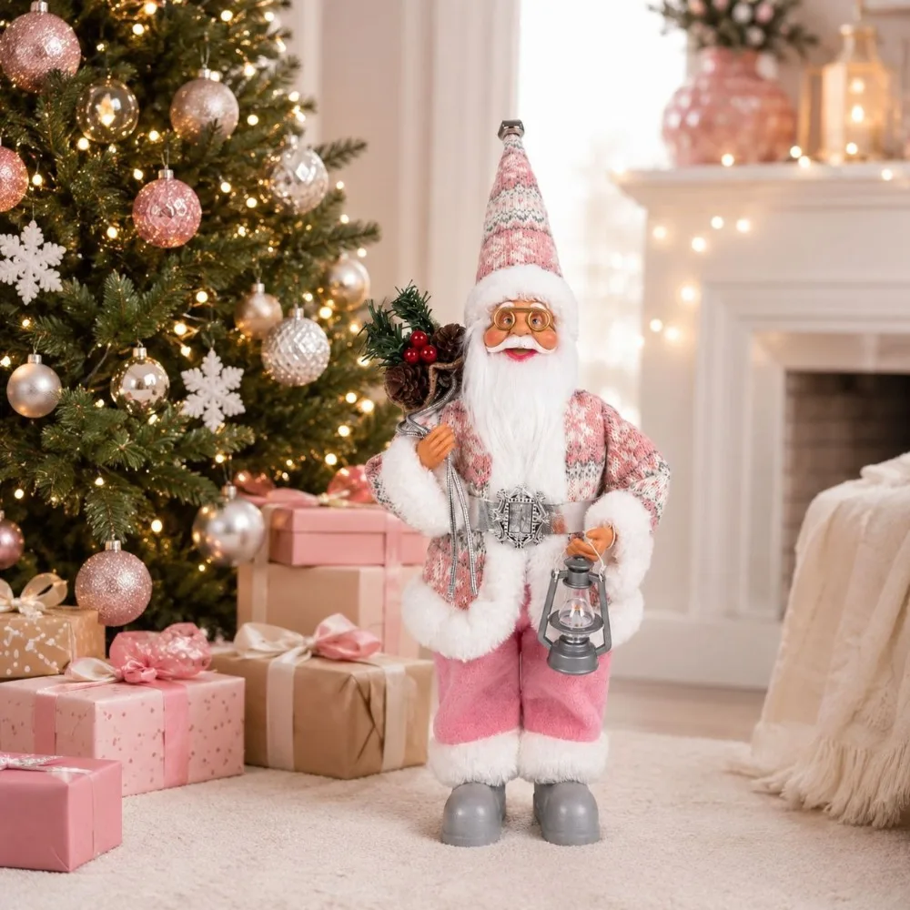 New Santa Claus Standing Figurine Christmas Decoration Window Display Ornament