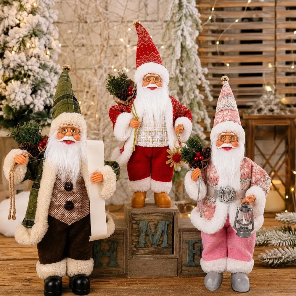 New Santa Claus Standing Figurine Christmas Decoration Window Display Ornament