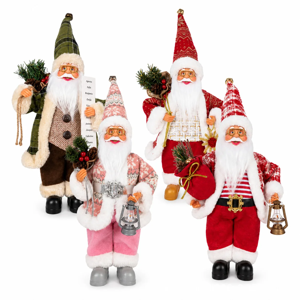 New Santa Claus Standing Figurine Christmas Decoration Window Display Ornament