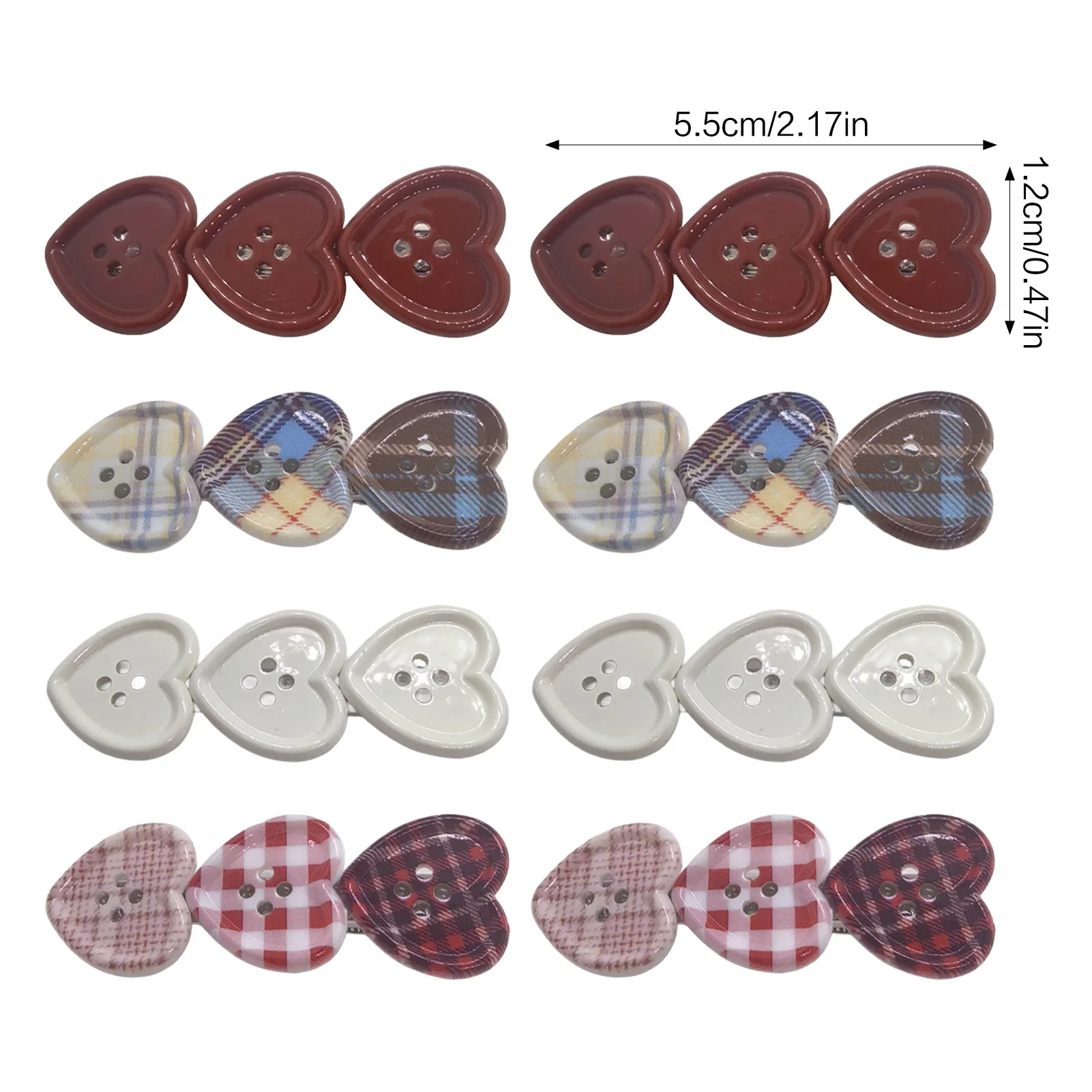 5/10pcs Cartoon Heart Hair Clips Non-Slip Heart Decor Resin Hair Barrettes for Kids Toddlers Girls Christmas Party Gifts