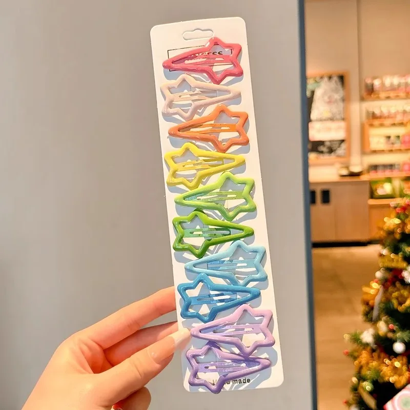 5/10pcs Cartoon Heart Hair Clips Non-Slip Heart Decor Resin Hair Barrettes for Kids Toddlers Girls Christmas Party Gifts