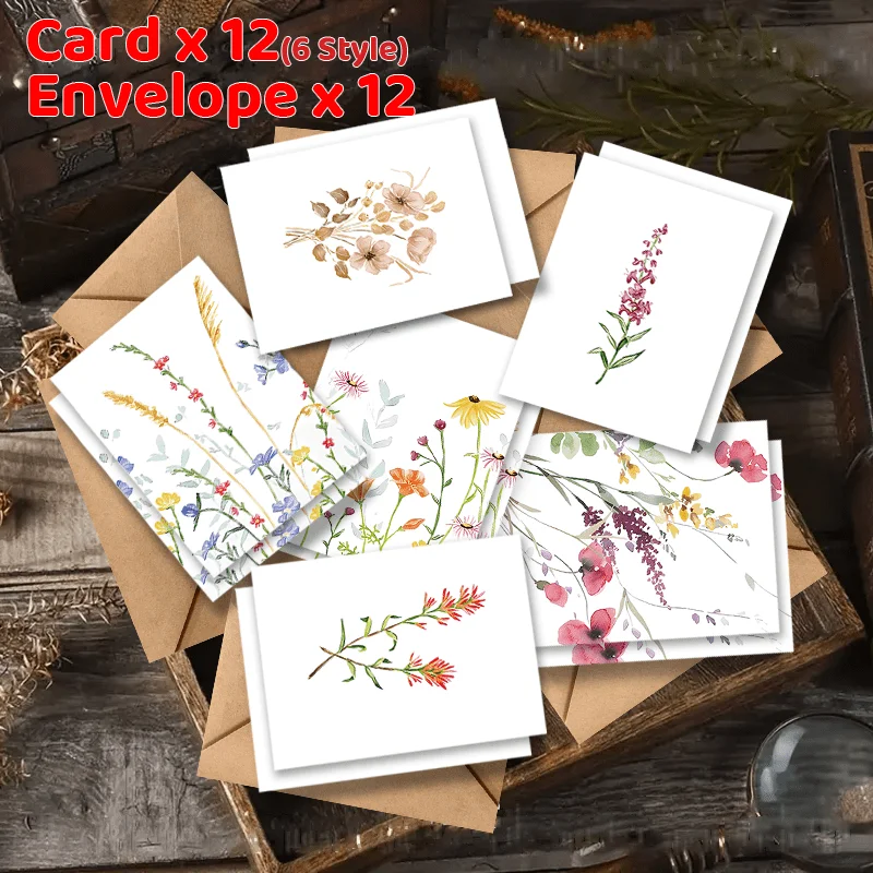 12 Cards with Envelopes, Suitable for Birthdays, Christmas, Friendship Day, Congratulations, Business,And Employee Appreciation