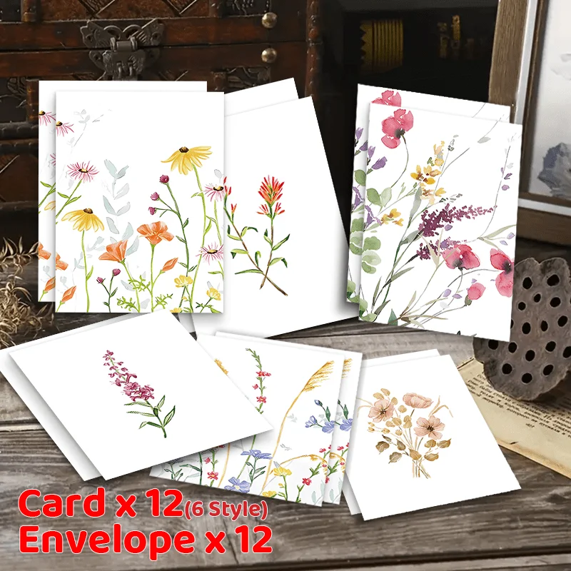 12 Cards with Envelopes, Suitable for Birthdays, Christmas, Friendship Day, Congratulations, Business,And Employee Appreciation