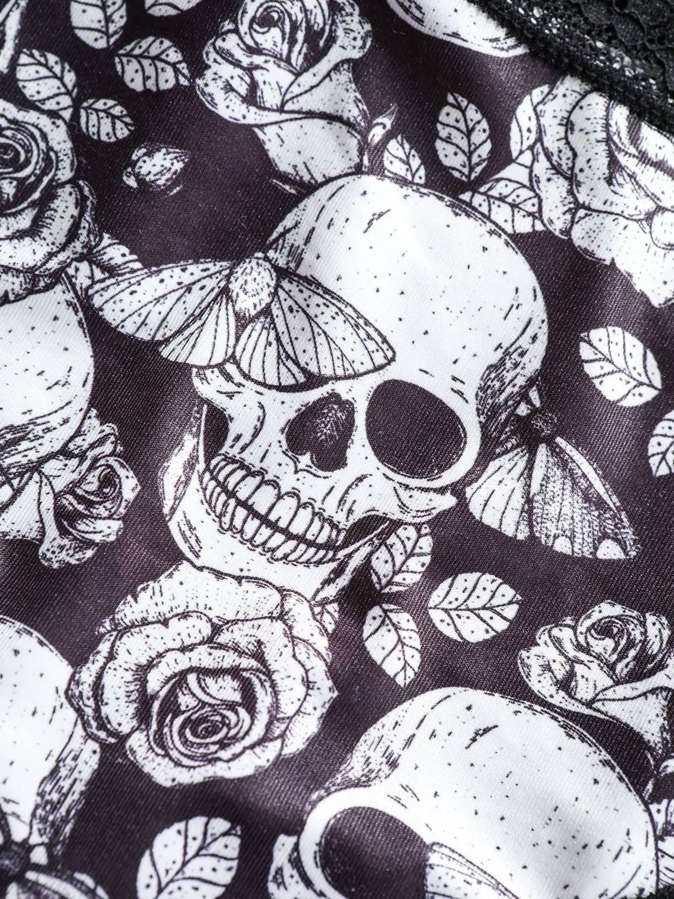 4Pcs Comfortable Breathable Women's Panties Women Sexy Lace Briefs Dark Skull Fashion Print Christmas Female Underpants
