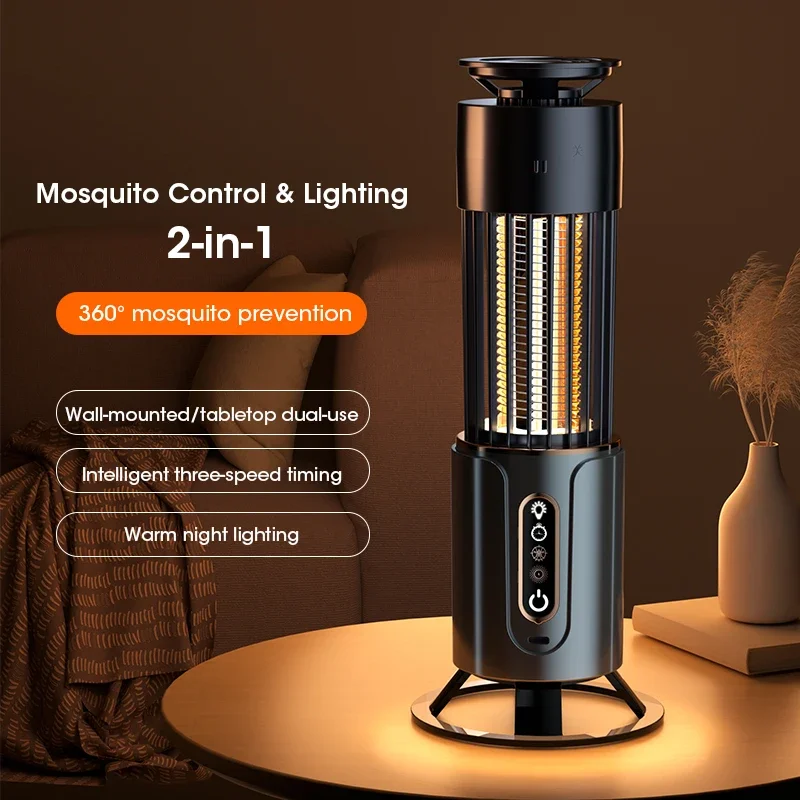 Electric Mosquito Killer Lamps Mute Insect Trap Camping Lantern Mosquito Killer Lamp USB Timing Outdoor Insect Killer Repellent