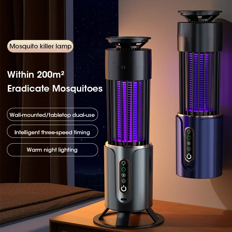 Electric Mosquito Killer Lamps Mute Insect Trap Camping Lantern Mosquito Killer Lamp USB Timing Outdoor Insect Killer Repellent