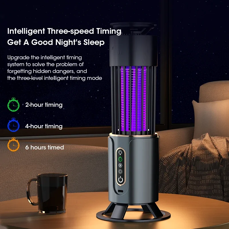 Electric Mosquito Killer Lamps Mute Insect Trap Camping Lantern Mosquito Killer Lamp USB Timing Outdoor Insect Killer Repellent