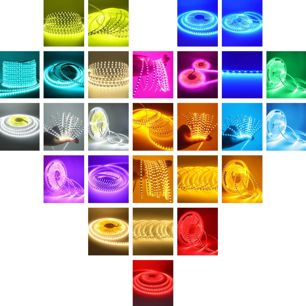 12V 24V 5m 10m LED Strip 5mm 8mm PCB Light 2835 120Leds/m White Red Pink Purple Ice Blue Flexible Tape Backlights for Decoration