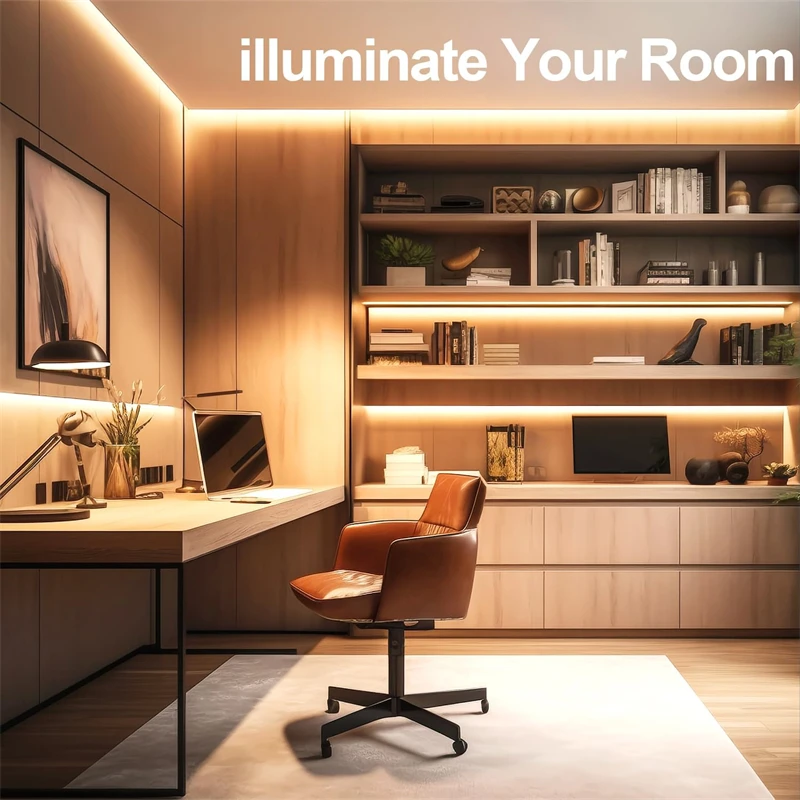 Dimmable Bright Flexible 5V LED Tape Light with Dimmer, 3mm Thin COB LED Strip Light, for Cabinet Home DIY Lighting Projects