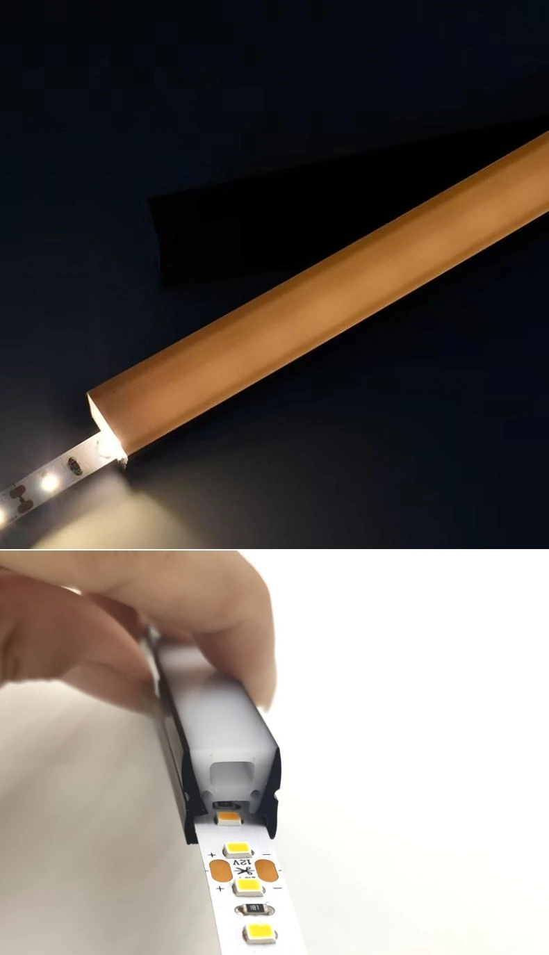 Black Flexible LED Silicone Neon Tube Waterproof Silica Gel Ribbon Rope Strip Light Living Room Decor Linear Lamp 1616 2020 3020