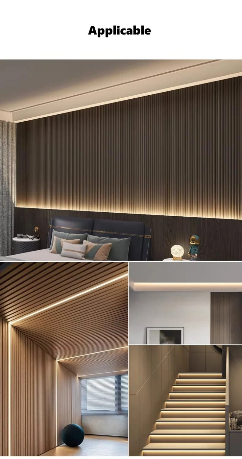 Black Flexible LED Silicone Neon Tube Waterproof Silica Gel Ribbon Rope Strip Light Living Room Decor Linear Lamp 1616 2020 3020
