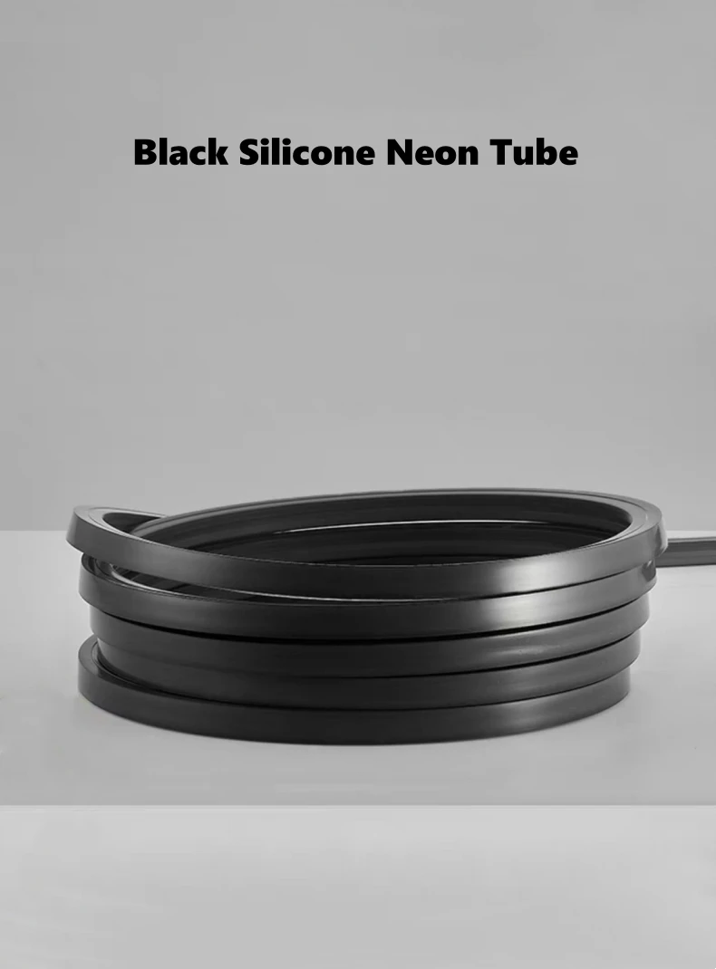 Black Flexible LED Silicone Neon Tube Waterproof Silica Gel Ribbon Rope Strip Light Living Room Decor Linear Lamp 1616 2020 3020