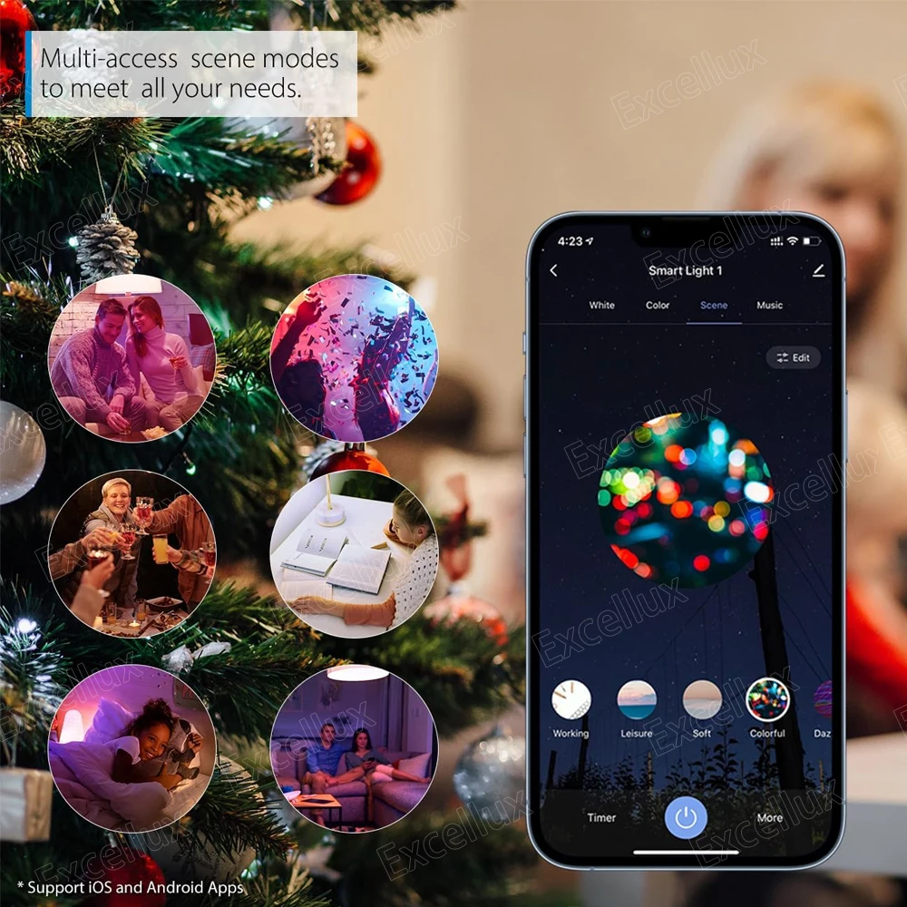 Tuya E27 Zigbee Lamp Bluetooth WiFi Smart LED Lamp RGB+CW+WW 15W Led Light Bulbs Works With Amazon Alexa Google Home Room Decor
