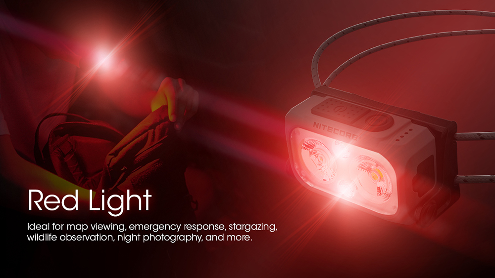 NITECORE NU21 Outdoor Headlamp Ultra Lightweight Dual Beam White Red Light 360 Lumens USB-C Rechargeable Portable Headlight