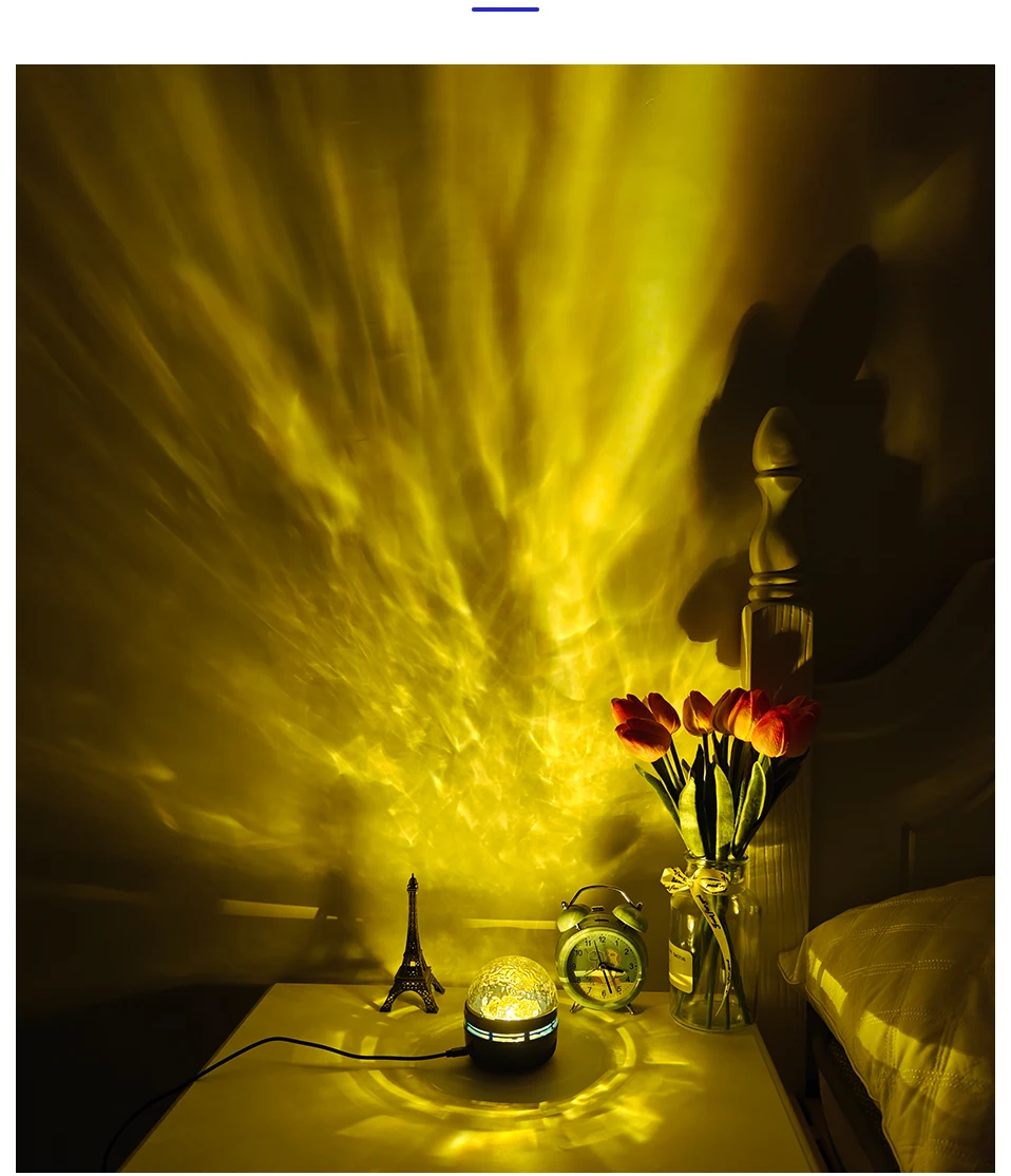 Starry Sky Galaxy Lamp Projector LED Night Light Remote Control Sound Active 5V USB Charging 7 Modes for Kids Room Party Decor