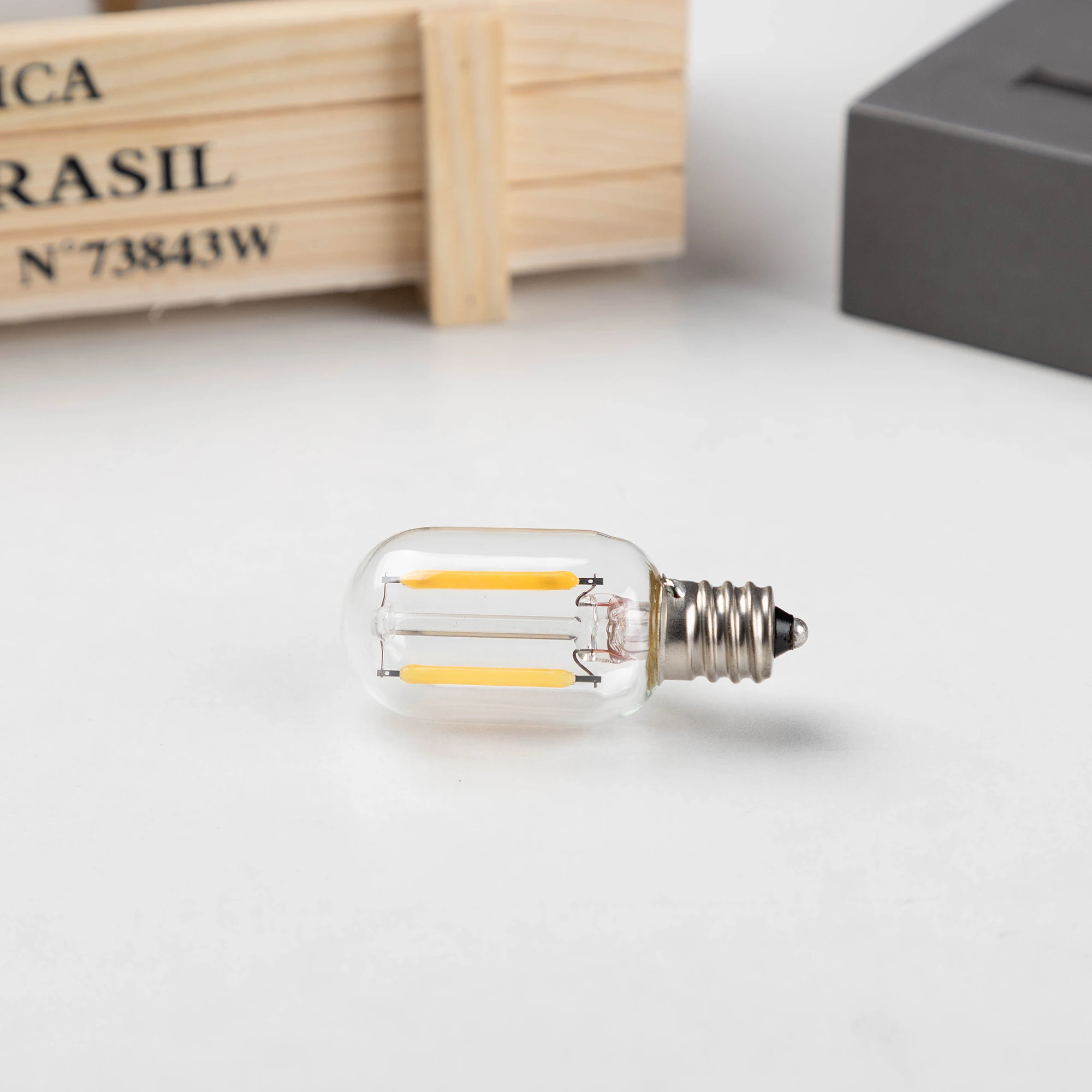Grensk DC 12V 24V Tubular Bulbs Low Voltage T22 1W Led Filament Bulb E12 Candelabra Base LED Lamp RV Locomotive Room Lights