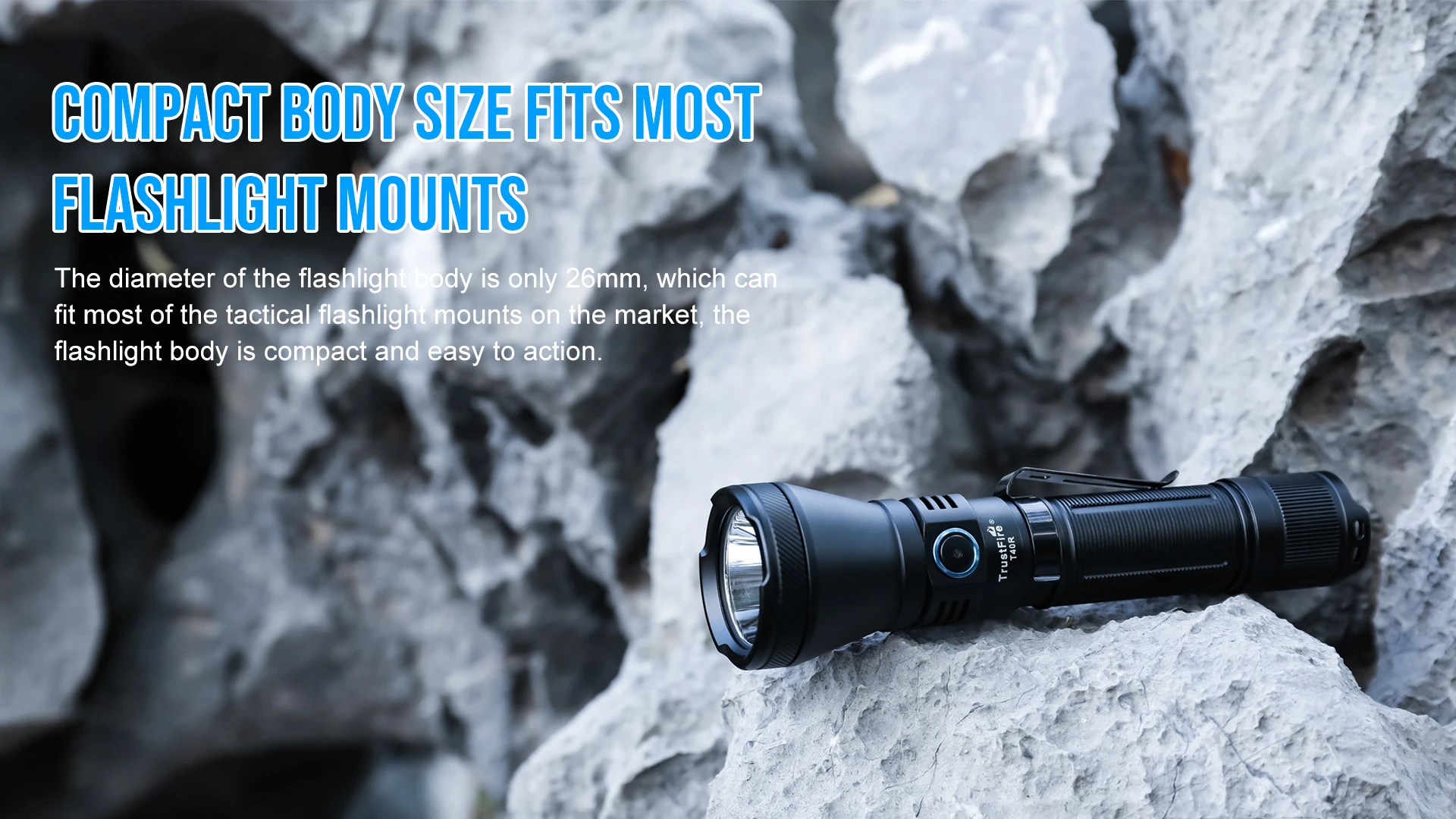 Trustfire T40R Army Tactical Led Flashlights 1800 Lumens 550 Meters Beam Rechargeable Lamp IP68 Military Torch with USB Charging