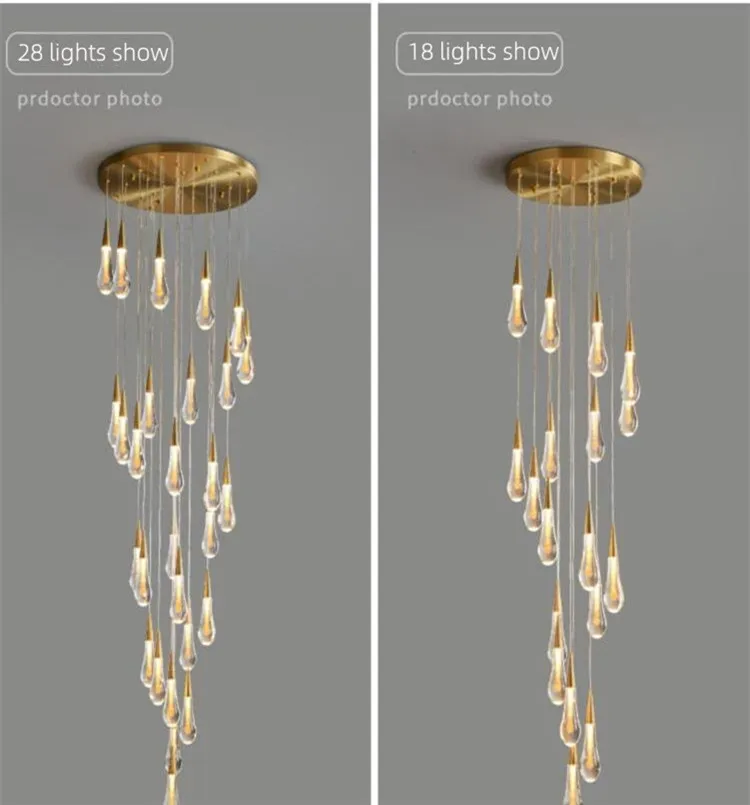 2026 New Modern LED Crystal Ceiling Chandelier Lustre Applicable To Restaurant  Stair Living Room Bedroom Lamp Art Ceiling Light