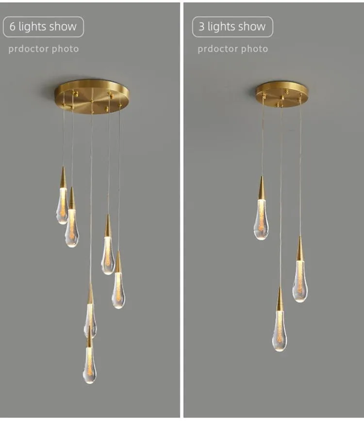 2026 New Modern LED Crystal Ceiling Chandelier Lustre Applicable To Restaurant  Stair Living Room Bedroom Lamp Art Ceiling Light