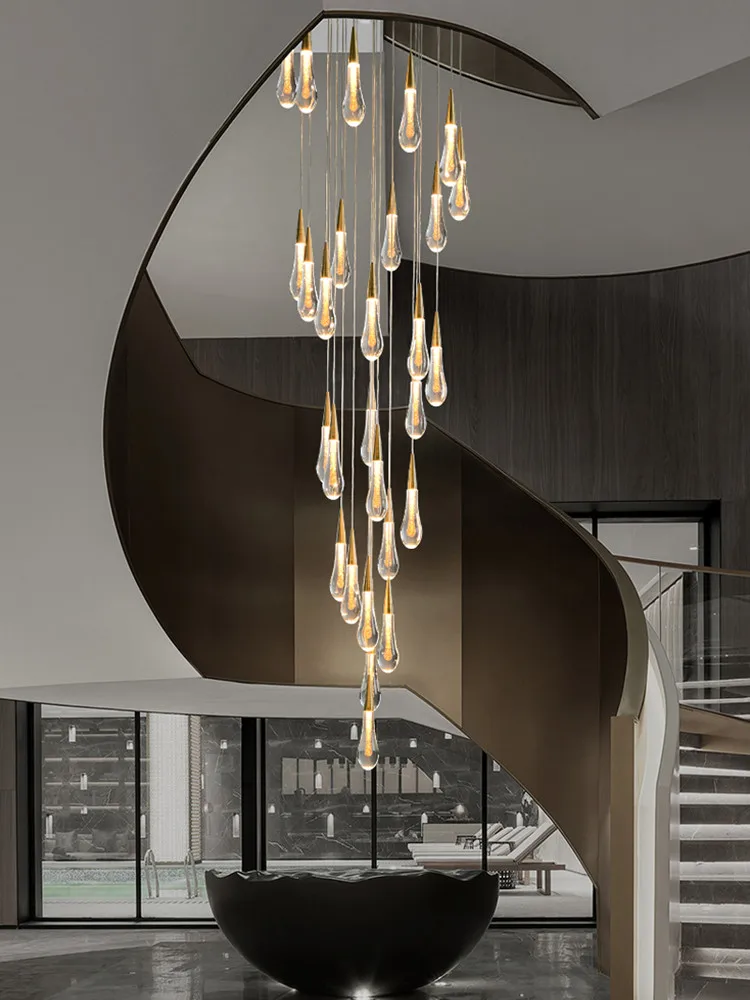 2026 New Modern LED Crystal Ceiling Chandelier Lustre Applicable To Restaurant  Stair Living Room Bedroom Lamp Art Ceiling Light