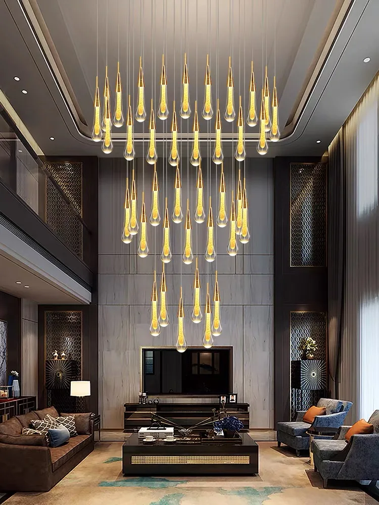 2026 New Modern LED Crystal Ceiling Chandelier Lustre Applicable To Restaurant  Stair Living Room Bedroom Lamp Art Ceiling Light