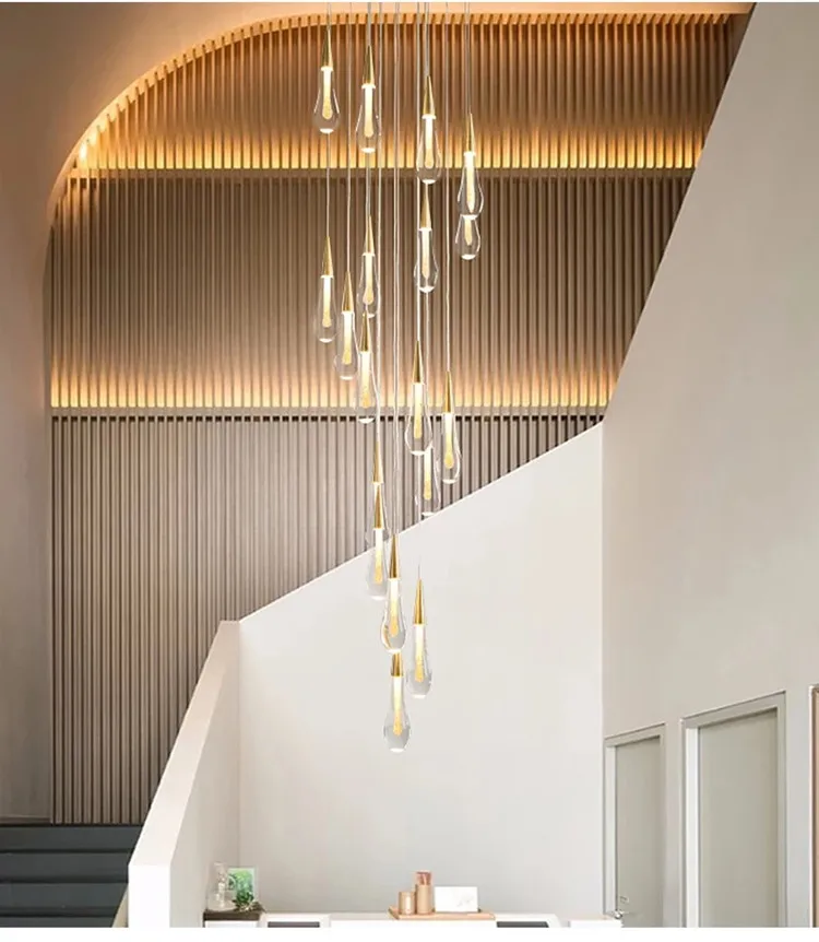 2026 New Modern LED Crystal Ceiling Chandelier Lustre Applicable To Restaurant  Stair Living Room Bedroom Lamp Art Ceiling Light