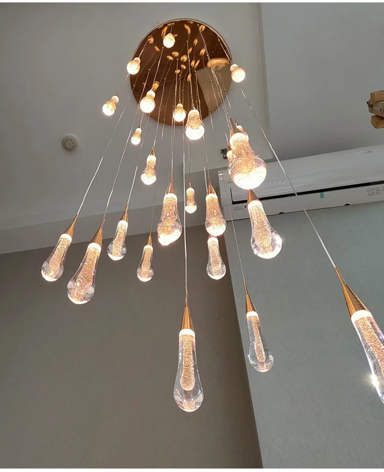 2026 New Modern LED Crystal Ceiling Chandelier Lustre Applicable To Restaurant  Stair Living Room Bedroom Lamp Art Ceiling Light